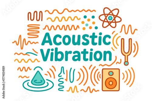 Acoustic Vibration Doodle. Acoustic vibration. Hand-drawn doodle illustration of Acoustic vibration. sound