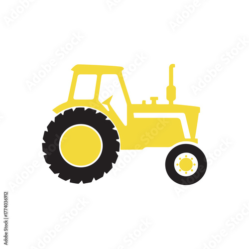 Tractor Icon for Agriculture and Farming Industry – Modern Farm Vehicle Illustration Perfect for Agricultural Equipment, Machinery Design, and Rural Farm Concept Graphics
