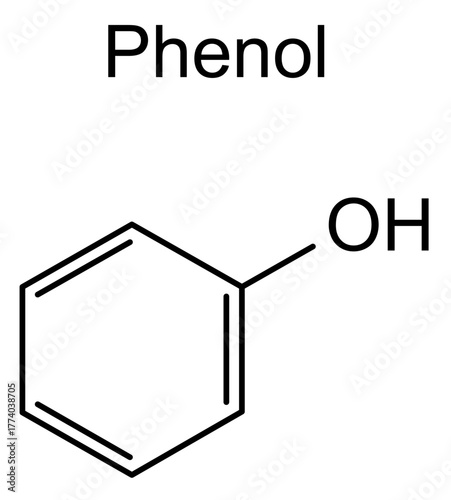 Phenol, chemical structure of phenol, drug substance