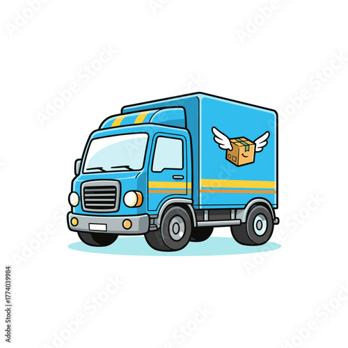 Delivery truck flat vector design