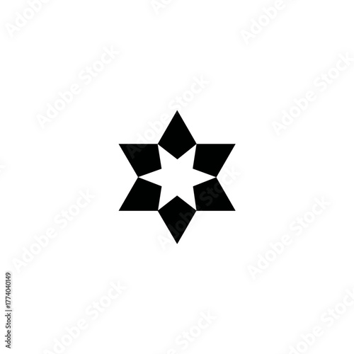 Bold six-pointed geometric star symbolizing balance, unity, and structured harmony in minimalist design