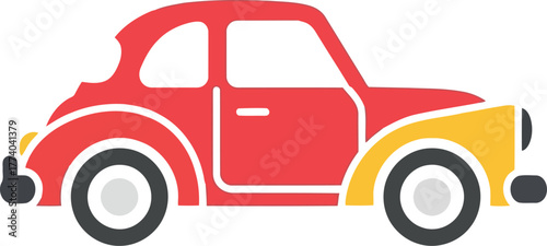 Retro red car illustration