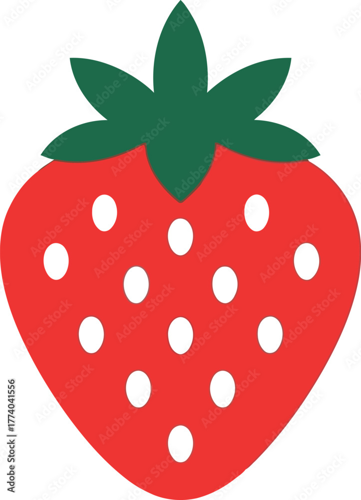 Obraz premium Vibrant red strawberry icon fresh fruit graphic