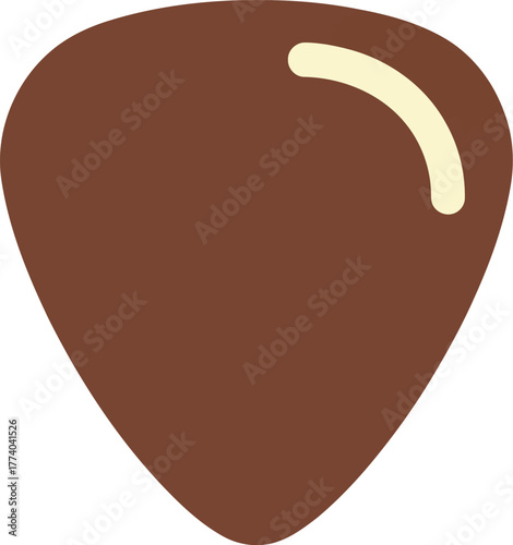 Brown guitar pick icon music accessory