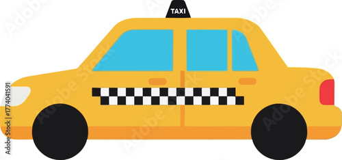 Yellow taxi cab icon city transportation
