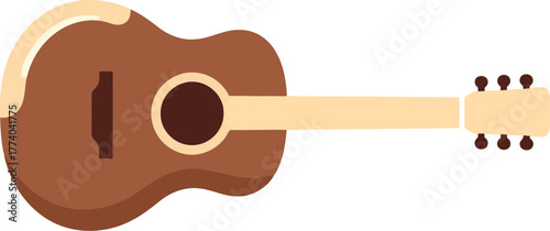 Acoustic guitar icon music instrument flat design