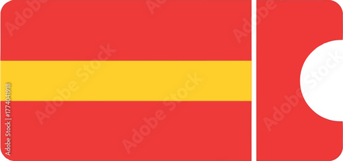 Red yellow ticket stub icon