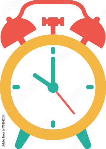 Retro alarm clock time management icon