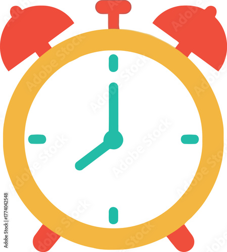 Retro alarm clock icon time management concept