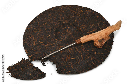 Slika na platnu Chinese pu-erh tea with tea awl