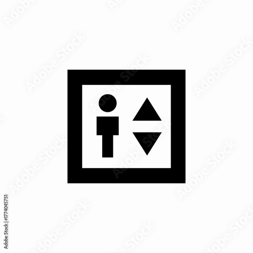 elevator directions icon sign vector