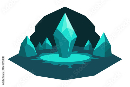 Crystal formations scene