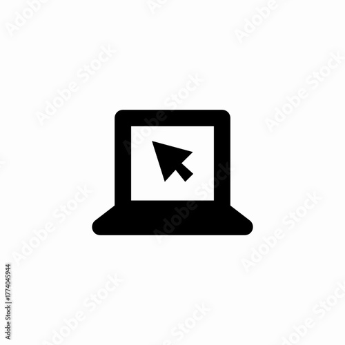 laptop cursor browsing icon sign vector