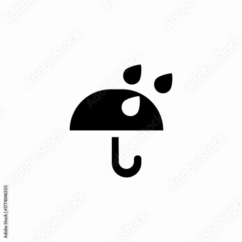 umbrella rain protection icon sign vector