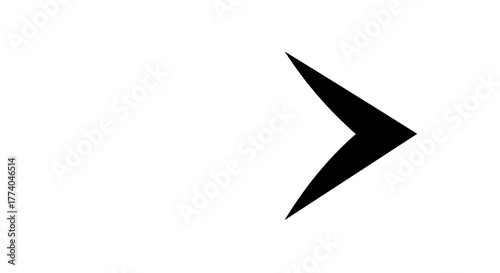 Black Chevron Isolated on White for Navigation, Directional Cues, User Interface Design, Web Design, Arrows, Wayfinding Systems, and Instructional Material - the concept of next