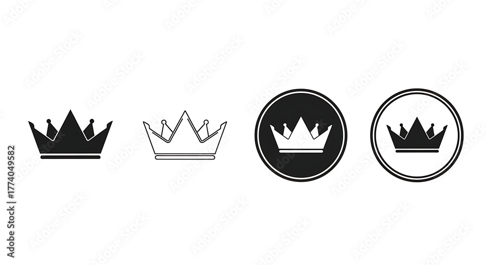 Obraz premium Crown Icons Royal Symbol of Power, Authority, and Luxury - Premium Vector Graphics