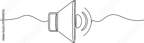 Sound speaker line vector illustration on transparent background  