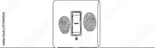 Light switch with floral design in minimal line vector style  