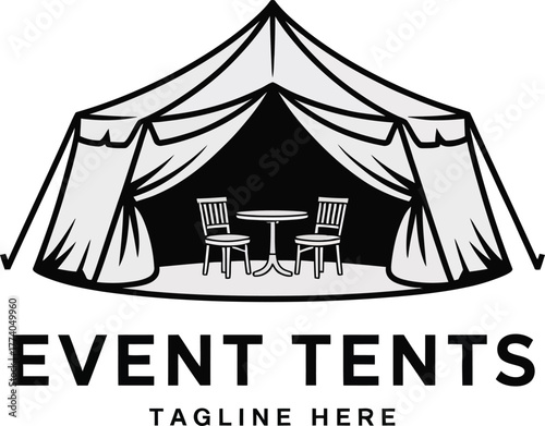 Elegant event tents logo design for outdoor gatherings and celebrations