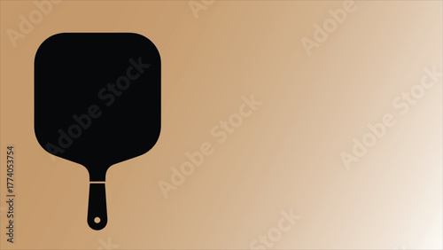 Minimal Pizza Peel Silhouette on Warm Gradient - Vector Illustration