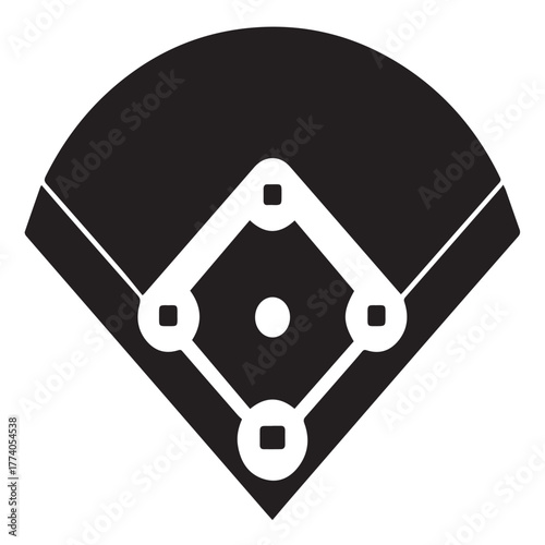Baseball field diagram isolated on white background