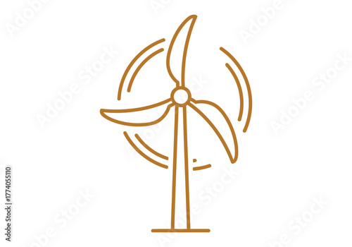 Wind Turbine Line Icon.