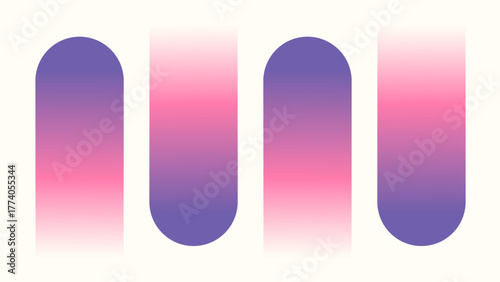 Arcos vectoriales, en tonos morados y rosas.  Abstracción geométrica