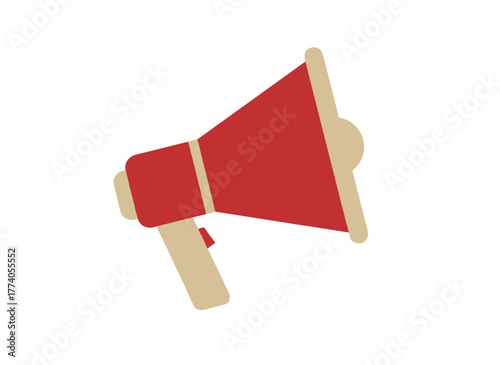 Icon of a loudspeaker, megaphone, or bullhorn—a sound horn for broadcasting, announcing, and advertising—depicting an alert, alarm, and announcement concept, rendered as a flat vector illustration on