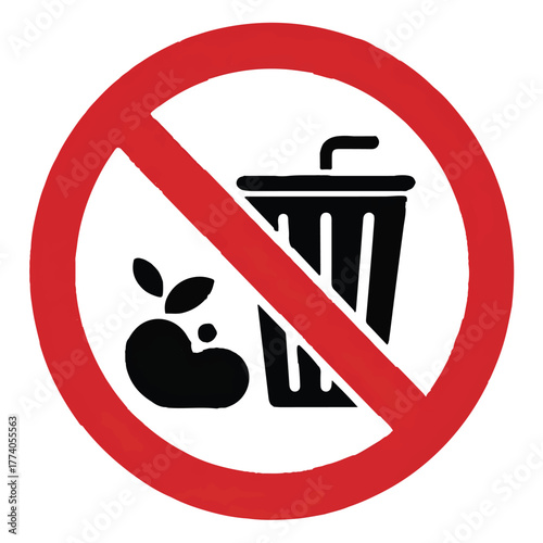 No littering sign isolated on white background for environmental