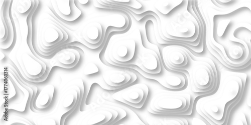 Abstract realistic papercut decoration textured with wavy layers. topographic canyon map light relief texture, curved layers. 