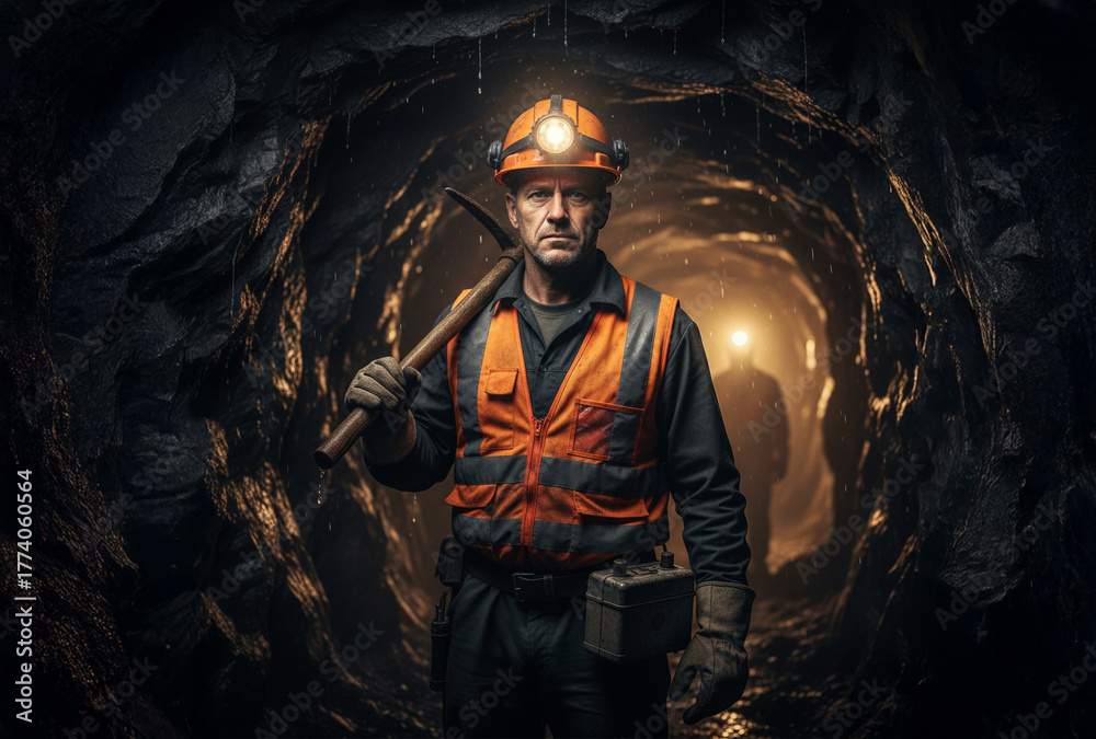 Fototapeta premium Professional male miner.