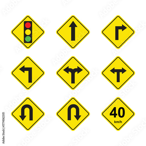 Traffic light and road signs for kids safety caution and warning signals. Free Download Traffic light and road signs for kids safety caution and warning signals. - GFXLoad