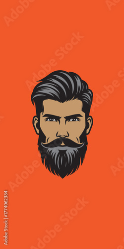 Stylish Male Face Vector.