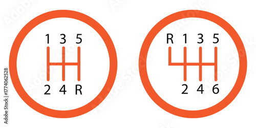 Gear shifter. Icon of car transmission. Manual box of shifter. Symbol of gearbox for stick of auto.