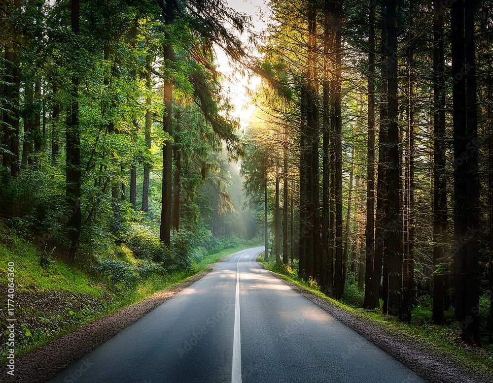 Obraz premium road in the forest