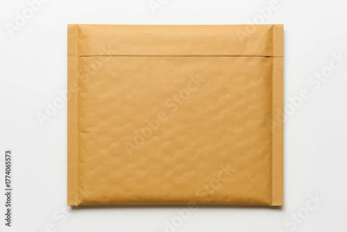 Empty Kraft Brown Padded Shipping Mailer Envelope Isolated