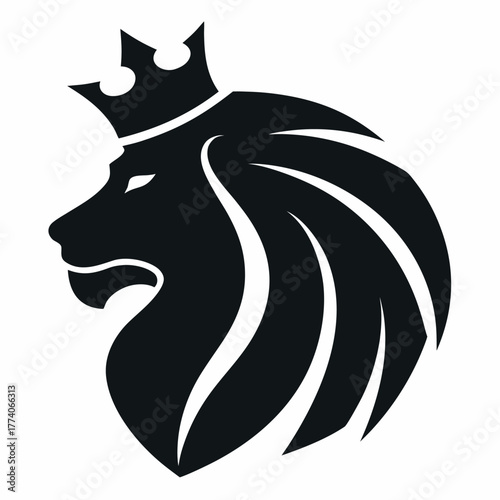 Lion Transforming into Crown Silhouette | Royal Power and Leadership Vector Art