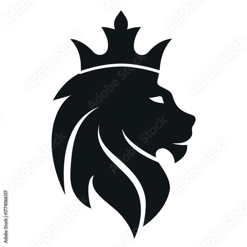 Lion Transforming into Crown Silhouette | Royal Power and Leadership Vector Art