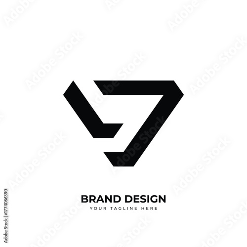Letter Dv or Vd minimal abstract monogram logo