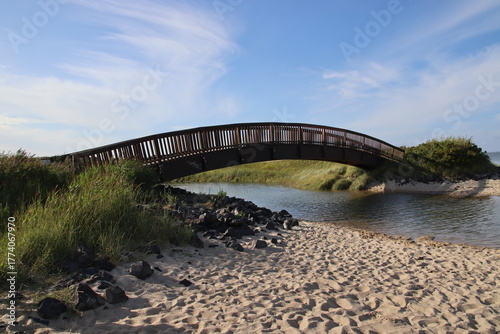 Holzweg und Holzbrücke bei Munkmarsch, Nationalpark Schleswig-Holsteinisches Wattenmeer, Sylt, Nordfriesische Insel, Nordfriesland, Schleswig-Holstein, Deutschland, 