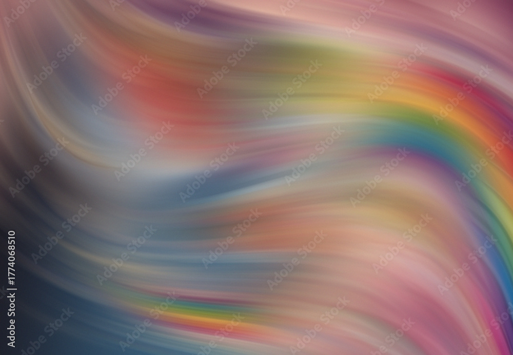 Fototapeta premium Abstract swirling rainbow hues with soft focus