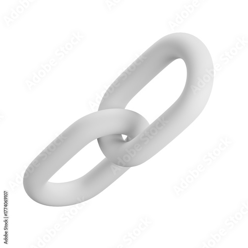 Photos 3D White link icon, 3D Illustration