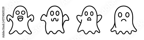 Halloween ghosts vector illustration spooky ghost drawing scary ghost clip art ghost silhouette october ghost