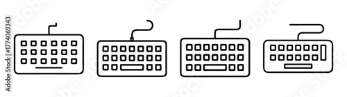 Keyboard vector illustration set for computer input device and technology concepts and design needs
