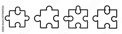 Puzzle pieces vector illustration for jigsaw puzzle design and problem solving concepts graphic art