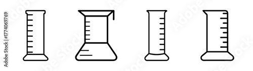 Measuring cylinders vector illustration for science lab equipment and chemical experiments design elements