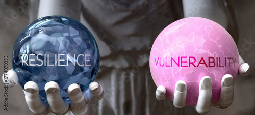 Schilderij op canvas Resilience or Vulnerability - decide between two options