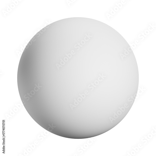 3D White sphere icon, White ball mockup with realistic shadow, 3D Illustration. Mockup template. 3D Rendering
