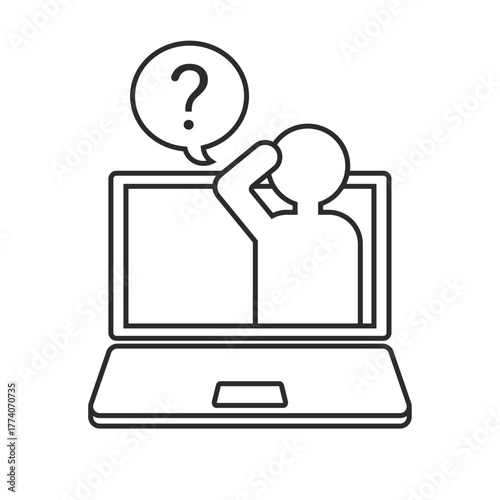 会議、ミーティング、Web会議、Web相談受付のイラスト（質問、疑問、発言）