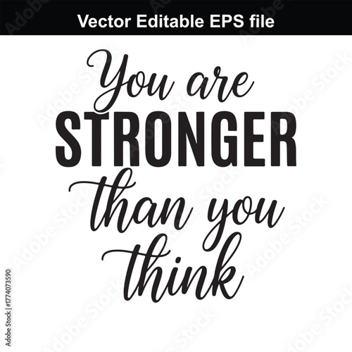 Motivational quote stating you are stronger than you think